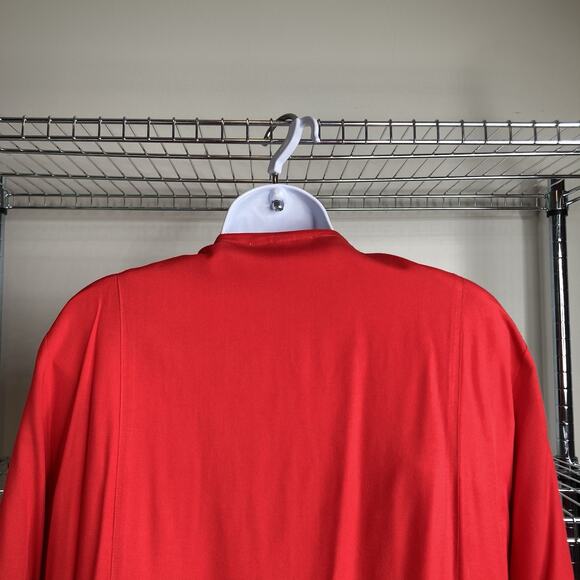 Vintage Cache Y2K Red Eyelet Long Duster Cardigan Est, Size M/L Statement‎ Glam - Picture 11 of 11